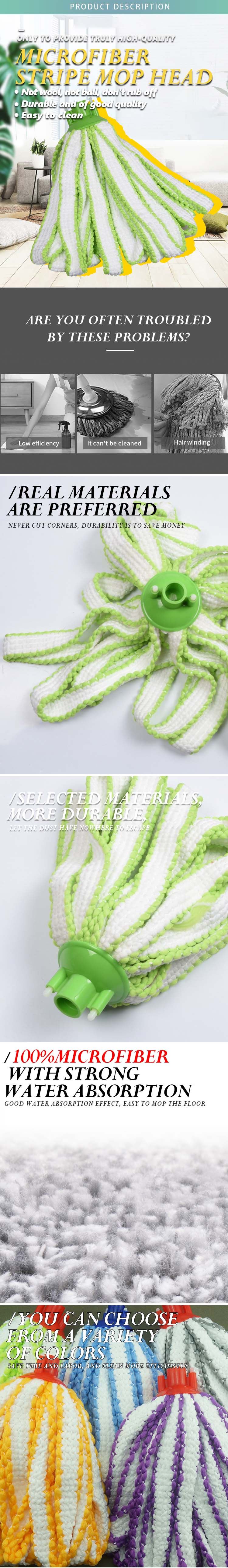 Household microfiber mop head